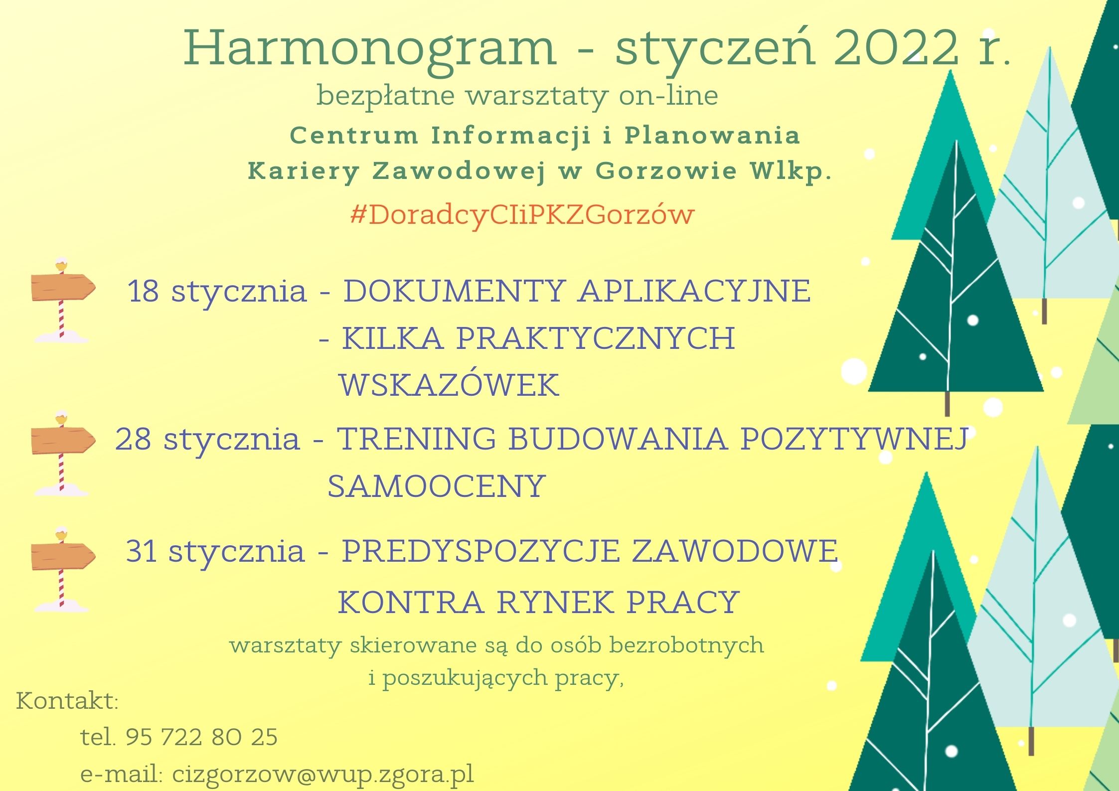 harmonogram warsztatów styczeń 2022