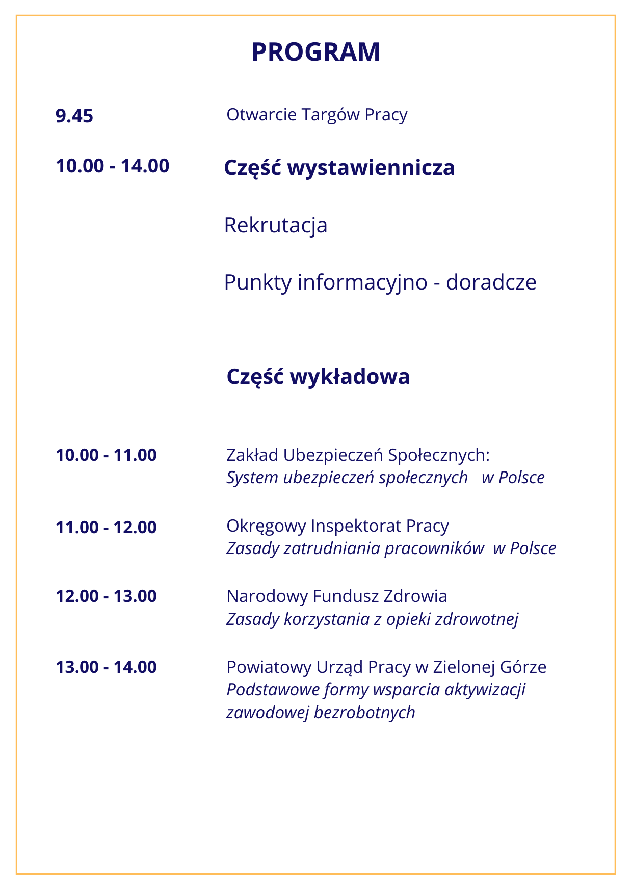 program targów