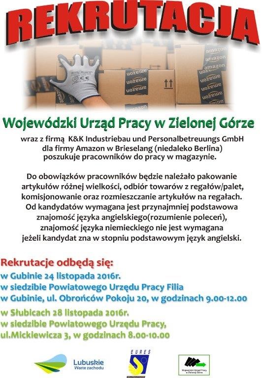 Rekrutacja do pracy w magazynie w firmie Amazon w Niemczech