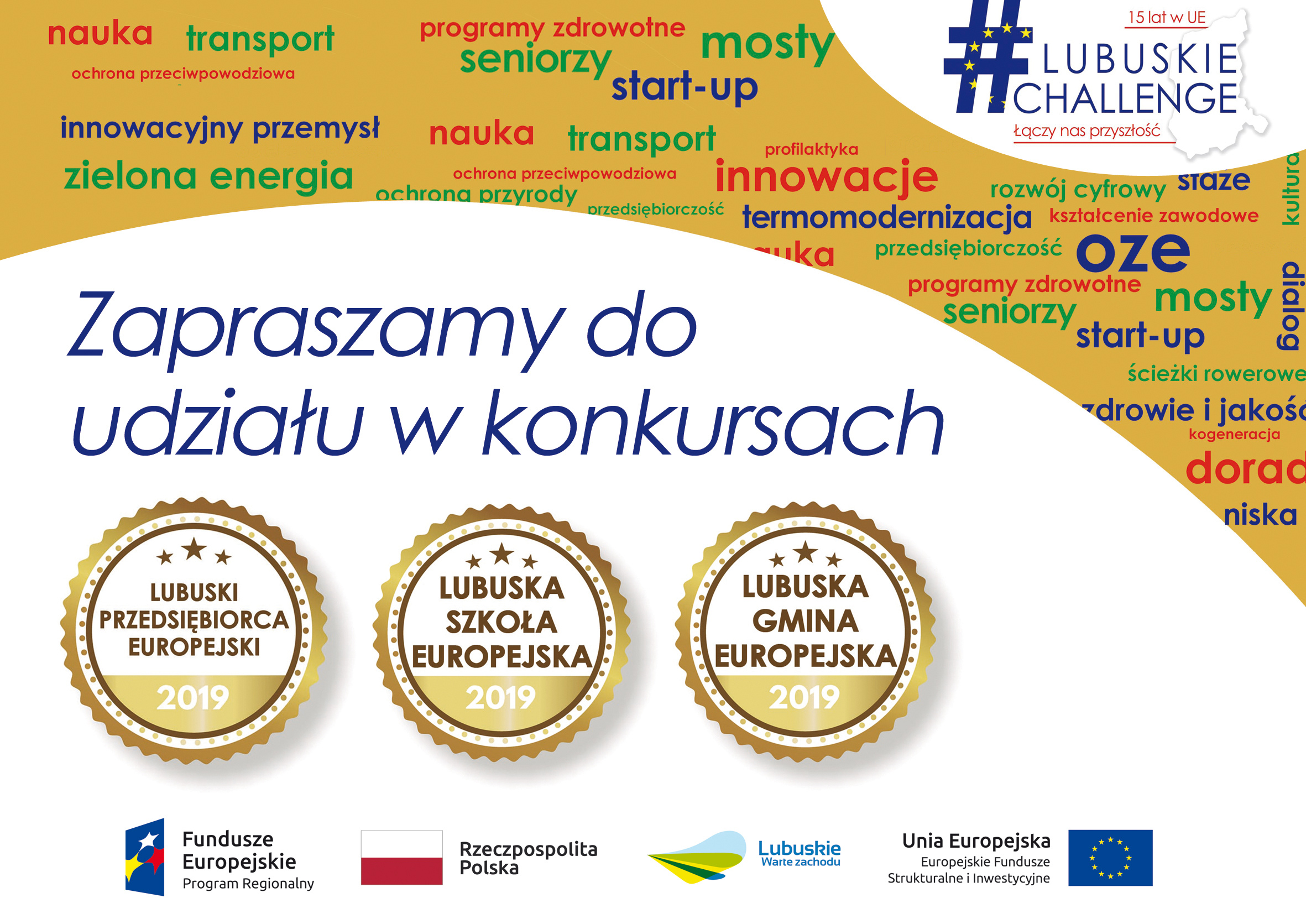 Plakat o konkursach promujących najlepszych w województwie lubuskim